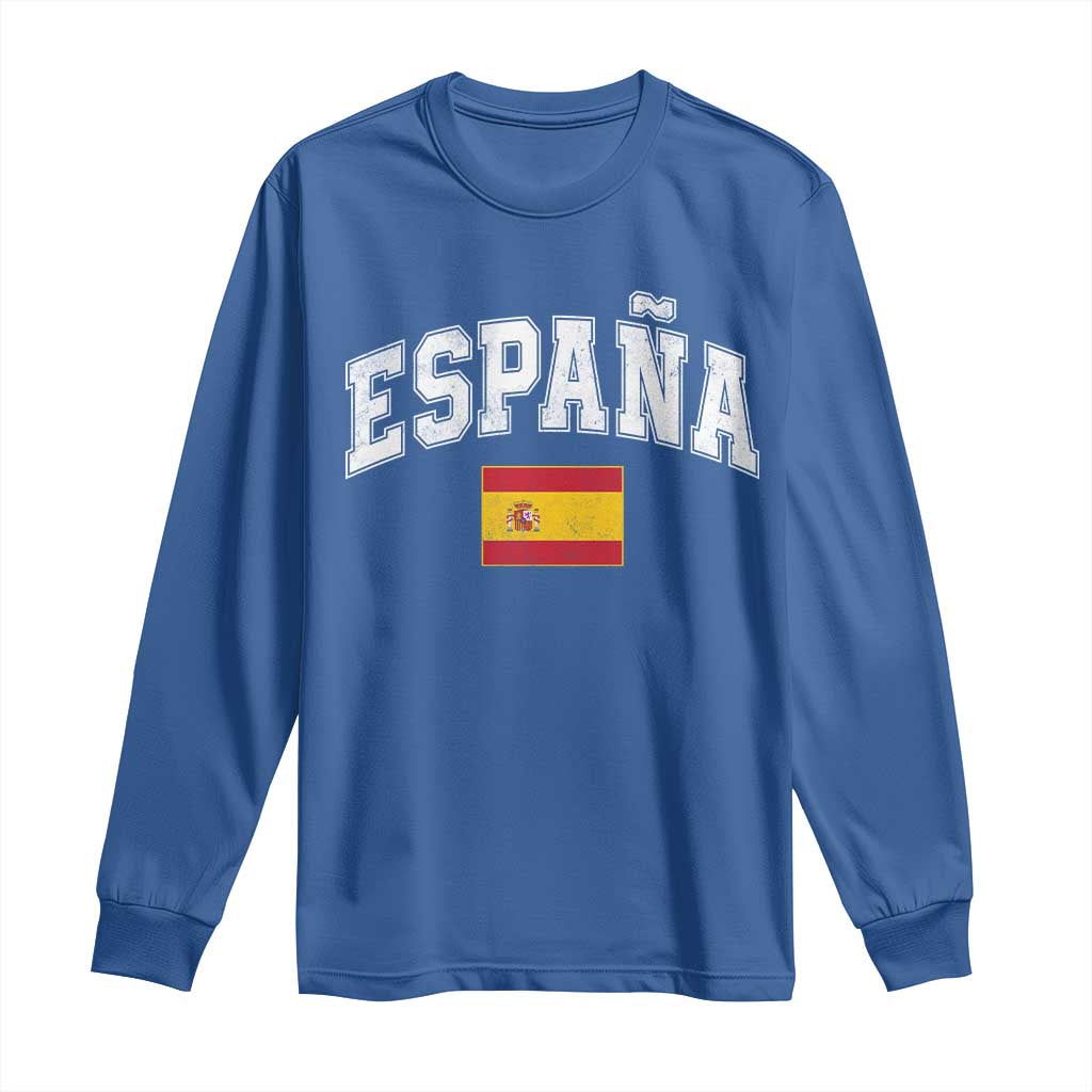 España Vintage Spanish Flag Pride Graphic Long Sleeve Shirt