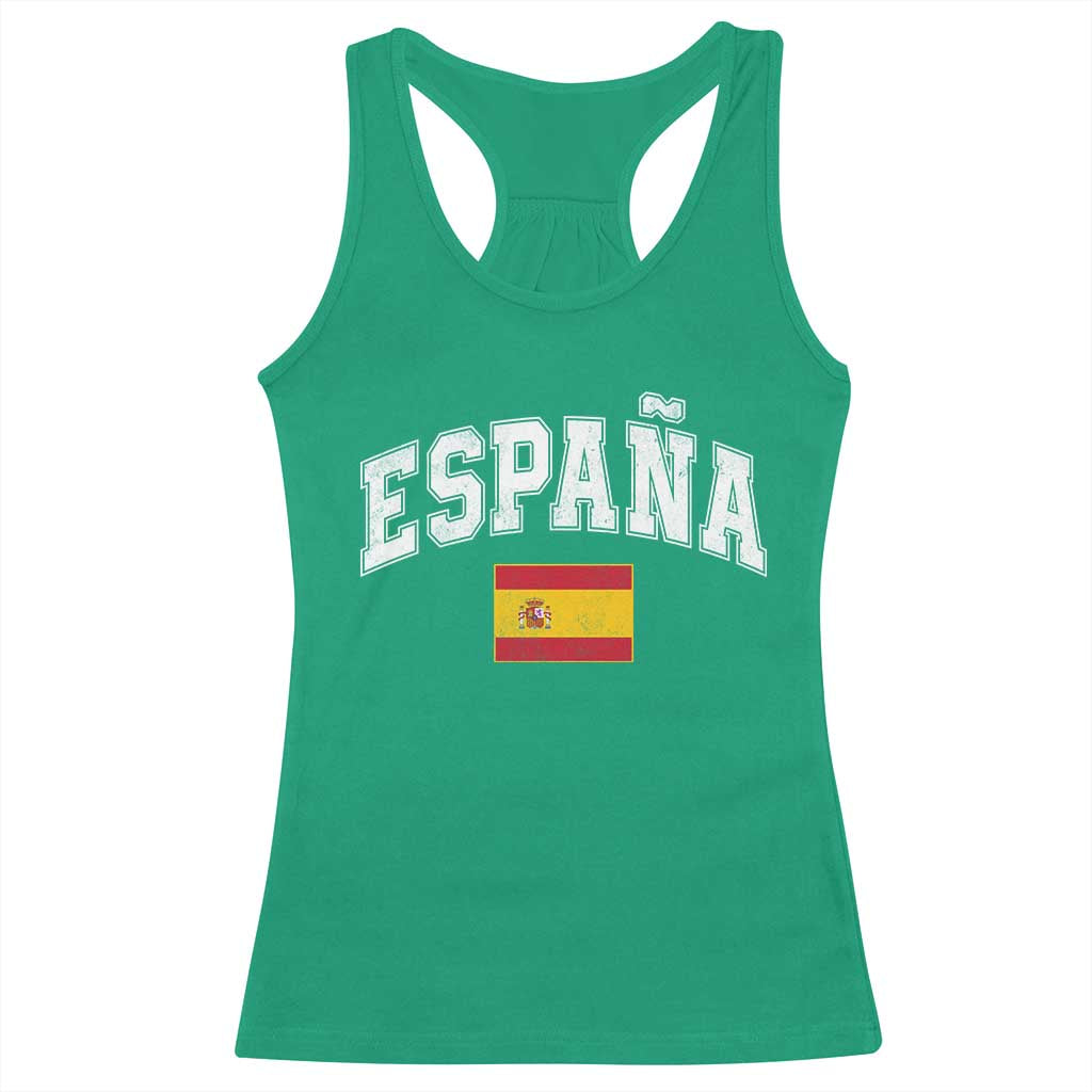 España Vintage Spanish Flag Pride Graphic Racerback Tank Top