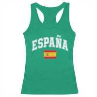 España Vintage Spanish Flag Pride Graphic Racerback Tank Top