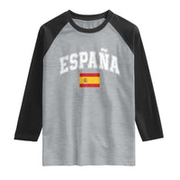España Vintage Spanish Flag Pride Graphic Raglan Shirt