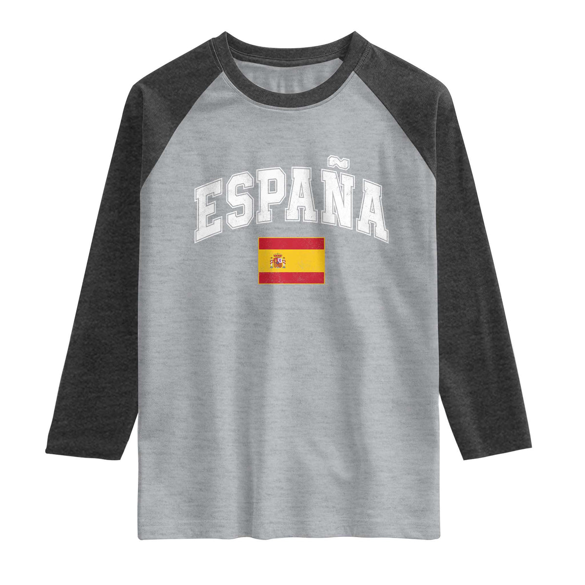 España Vintage Spanish Flag Pride Graphic Raglan Shirt