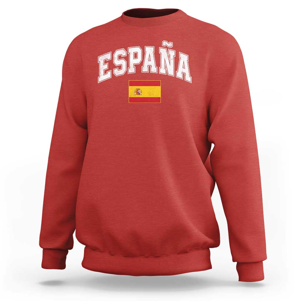 España Vintage Spanish Flag Pride Graphic Sweatshirt