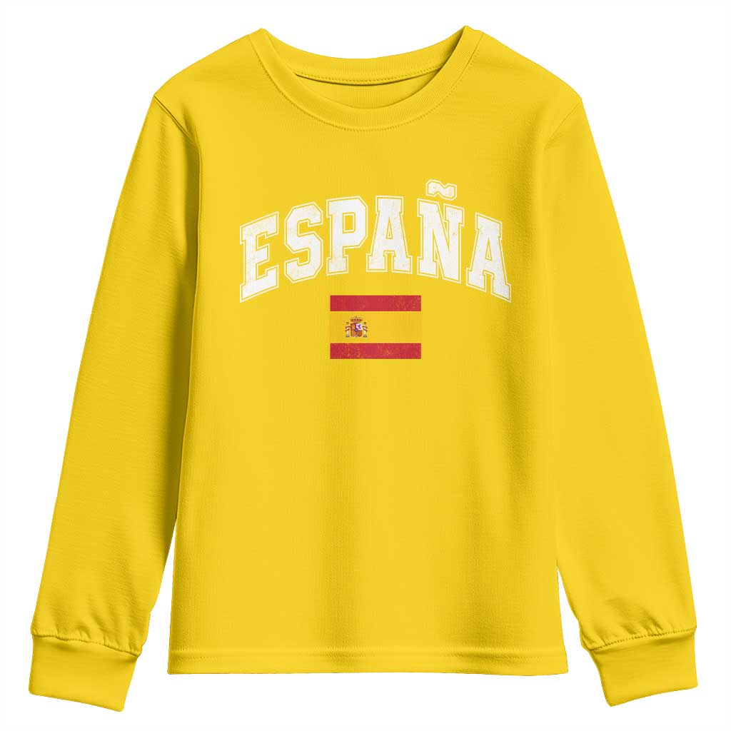 España Vintage Spanish Flag Pride Graphic Youth Sweatshirt