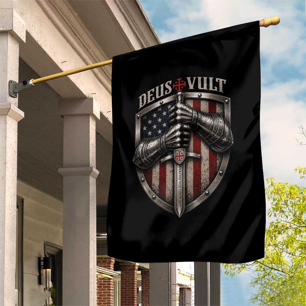 Catholic Knight Templar Crusader Garden Flag Rertro Deus Vult American Flag