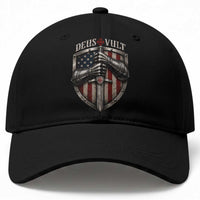 Catholic Knight Templar Crusader Baseball Cap Rertro Deus Vult American Flag