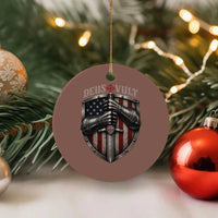 Catholic Knight Templar Crusader Ceramic Ornament Rertro Deus Vult American Flag