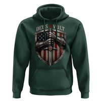 Catholic Knight Templar Crusader Hoodie Rertro Deus Vult American Flag