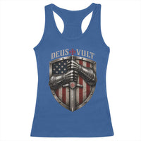Catholic Knight Templar Crusader Racerback Tank Top Rertro Deus Vult American Flag