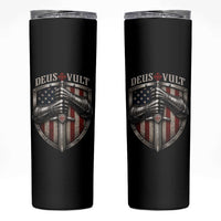 Catholic Knight Templar Crusader Skinny Tumbler Rertro Deus Vult American Flag