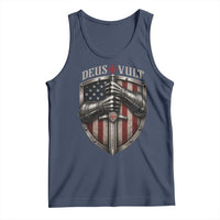 Catholic Knight Templar Crusader Tank Top Rertro Deus Vult American Flag