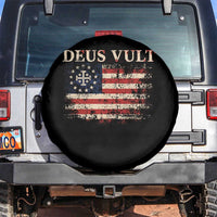 Catholic Knight Templar Crusader Cross Spare Tire Cover Vintage American Flag