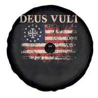 Catholic Knight Templar Crusader Cross Spare Tire Cover Vintage American Flag