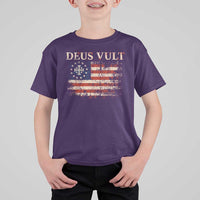 Catholic Knight Templar Crusader Cross T Shirt For Kid Vintage American Flag