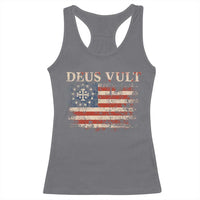 Catholic Knight Templar Crusader Cross Racerback Tank Top Vintage American Flag