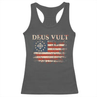 Catholic Knight Templar Crusader Cross Racerback Tank Top Vintage American Flag