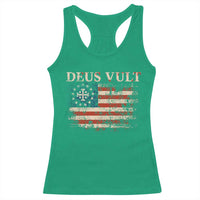 Catholic Knight Templar Crusader Cross Racerback Tank Top Vintage American Flag