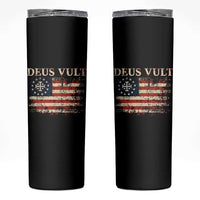Catholic Knight Templar Crusader Cross Skinny Tumbler Vintage American Flag