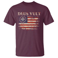 Catholic Knight Templar Crusader Cross T Shirt Vintage American Flag