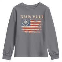 Catholic Knight Templar Crusader Cross Youth Sweatshirt Vintage American Flag