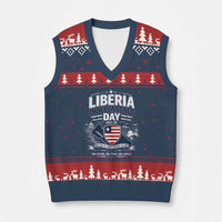 Liberia Independence Day July 26 Patriotic Pride V-Neck Knit Sweater Vest