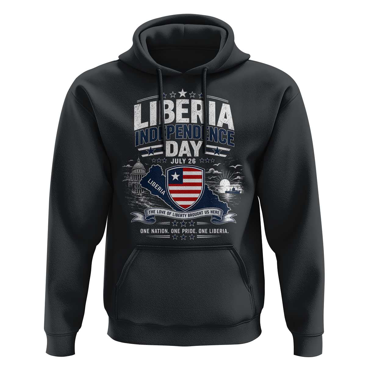 Liberia Independence Day July 26 Patriotic Pride Hoodie