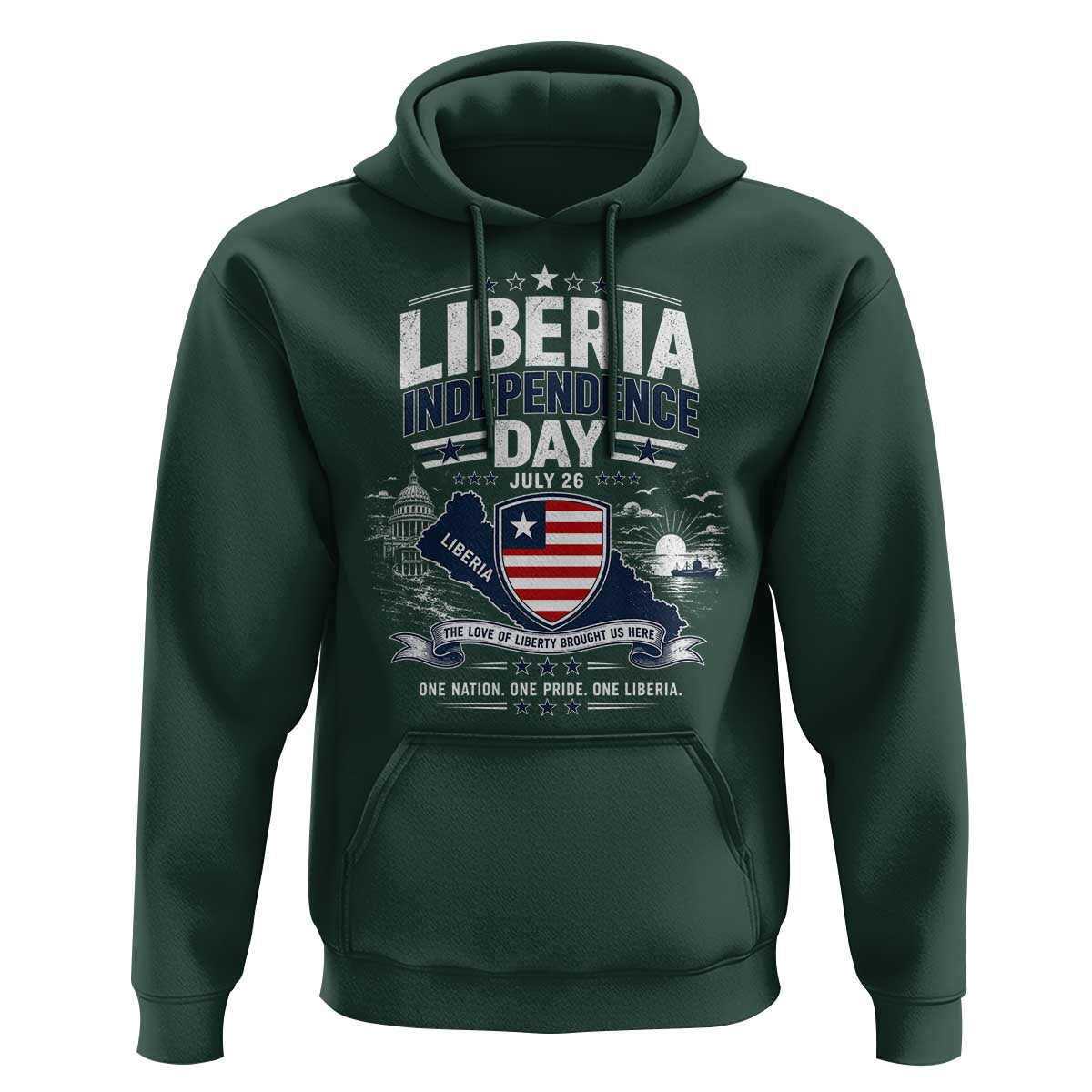 Liberia Independence Day July 26 Patriotic Pride Hoodie