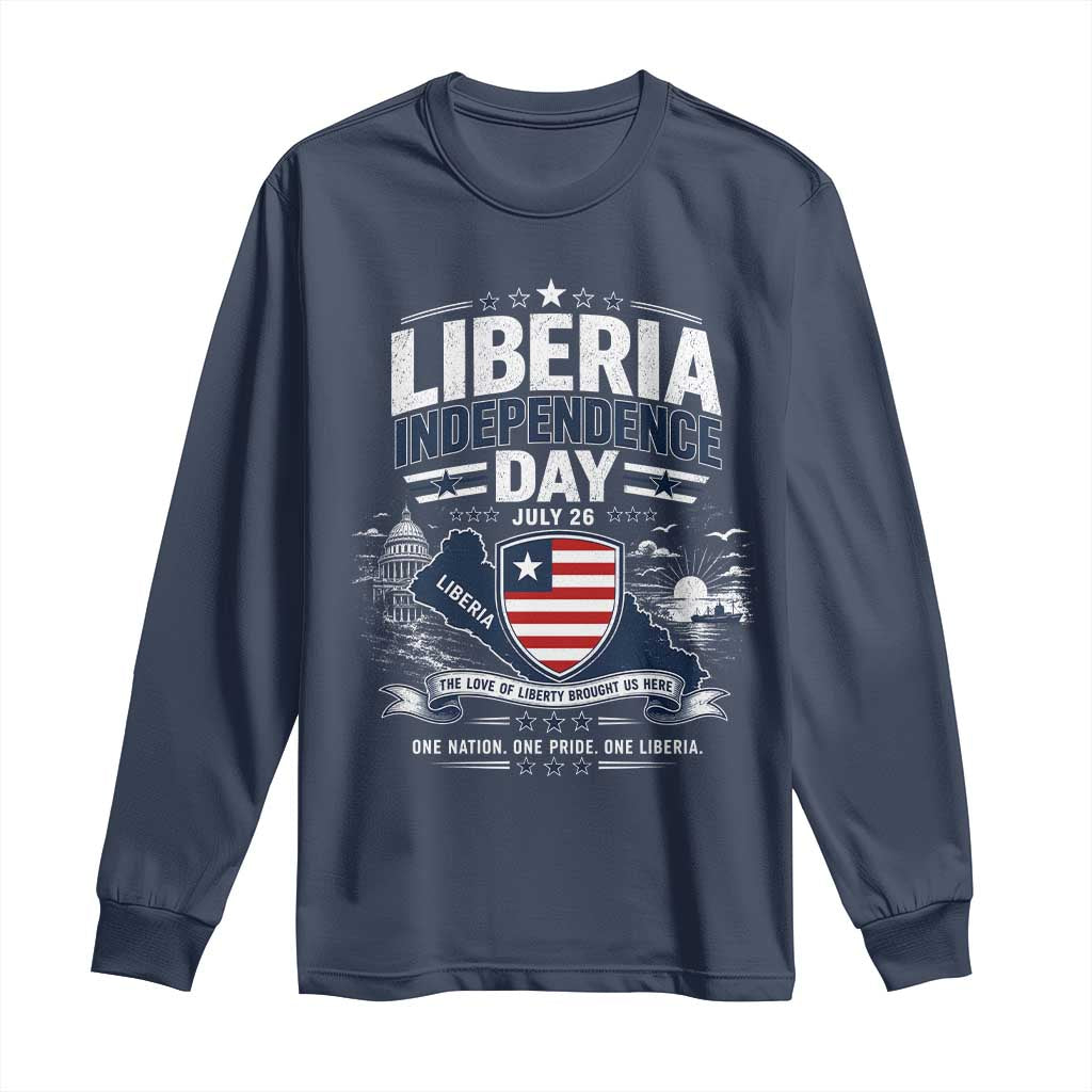 Liberia Independence Day July 26 Patriotic Pride Long Sleeve Shirt