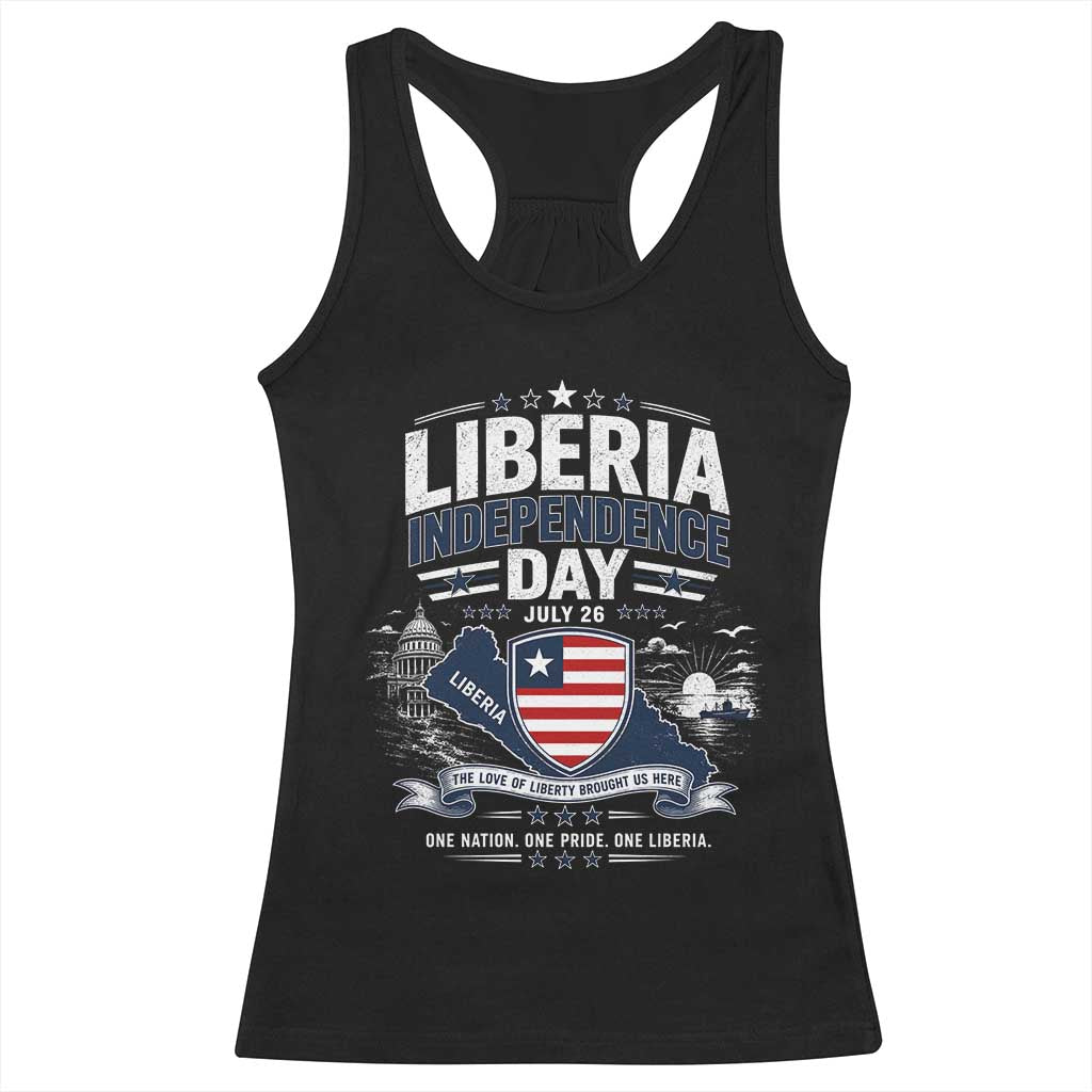 Liberia Independence Day July 26 Patriotic Pride Racerback Tank Top