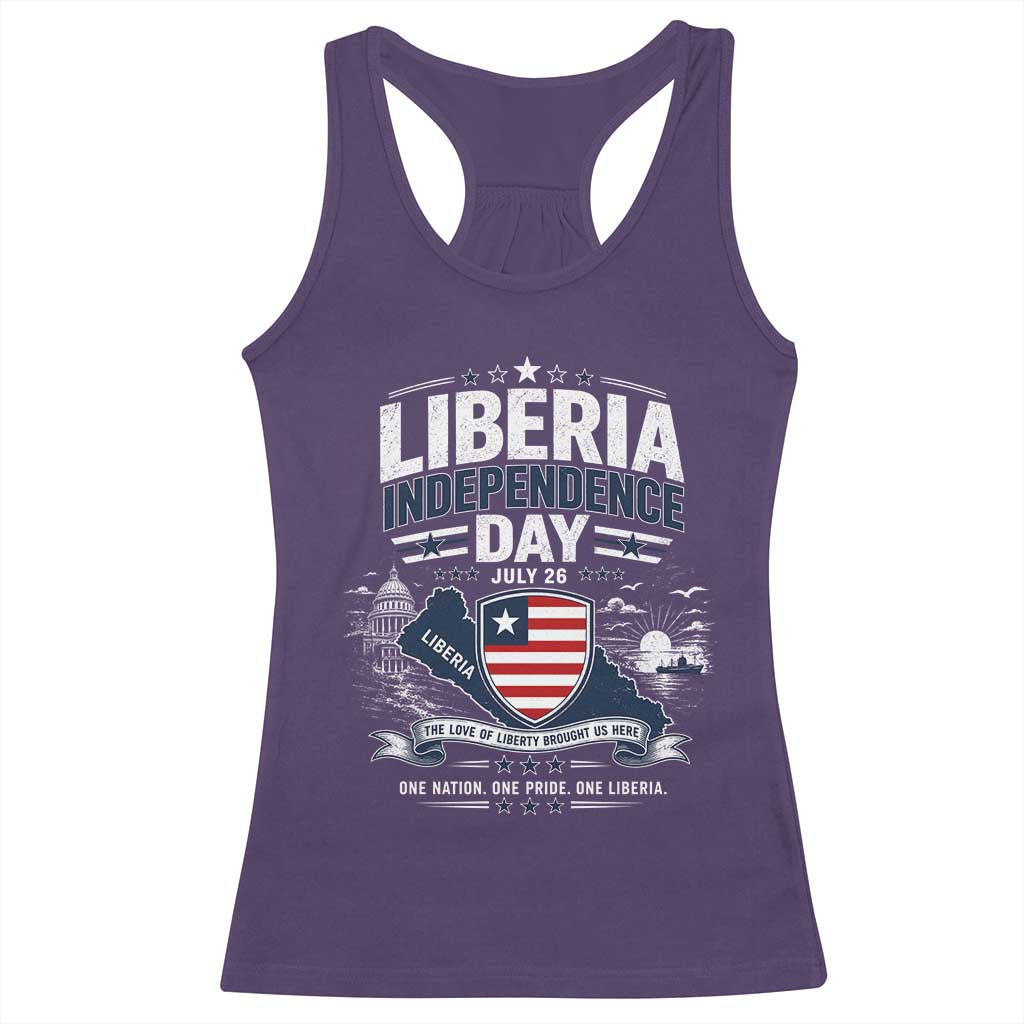 Liberia Independence Day July 26 Patriotic Pride Racerback Tank Top