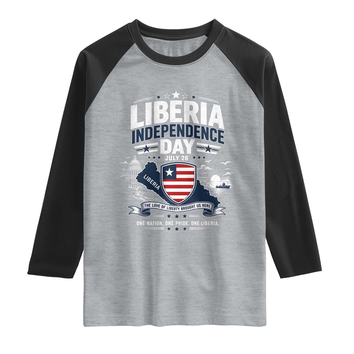 Liberia Independence Day July 26 Patriotic Pride Raglan Shirt