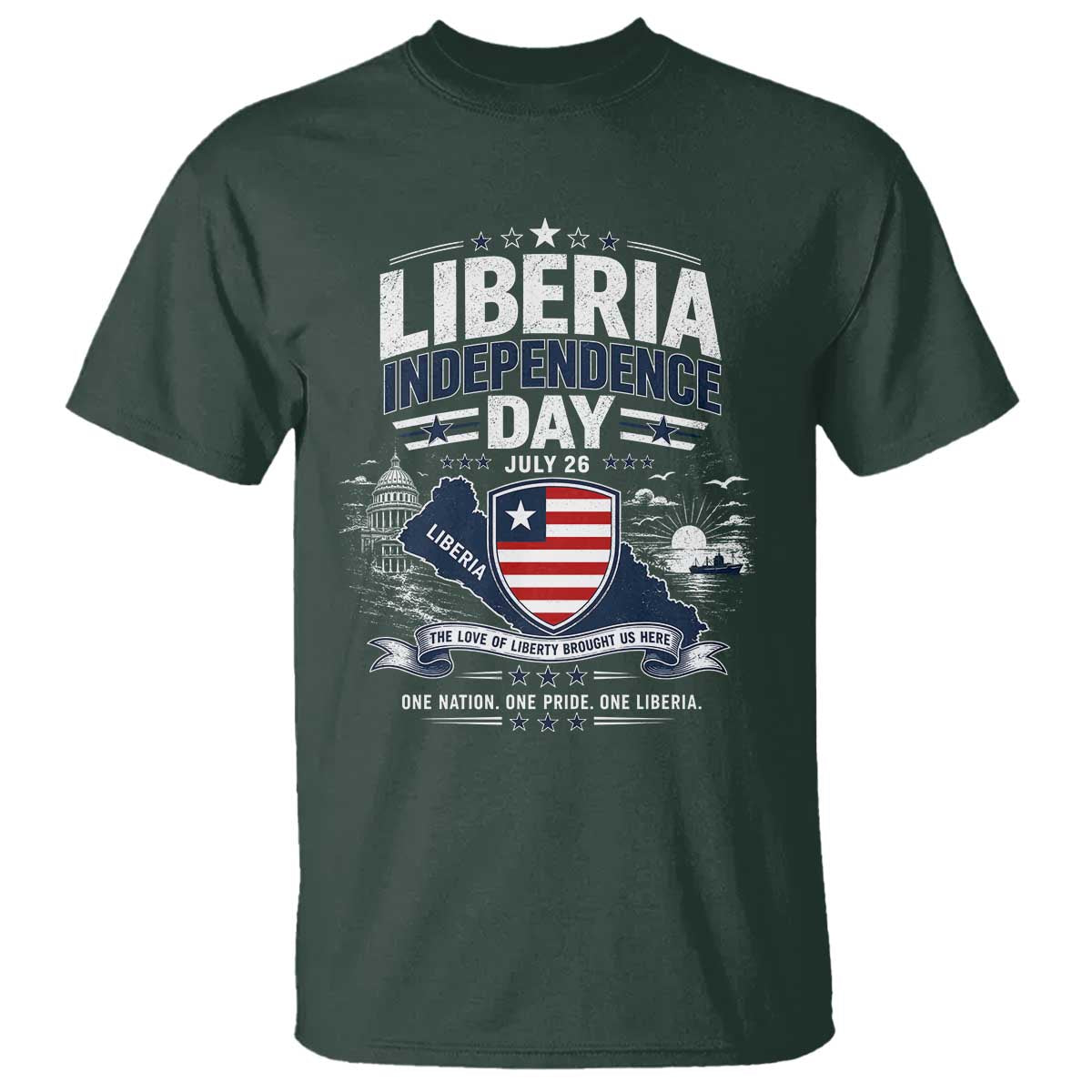 Liberia Independence Day July 26 Patriotic Pride T Shirt