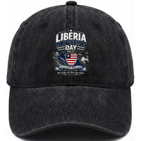 Liberia Independence Day July 26 Patriotic Pride Washed Cotton Baseball Cap