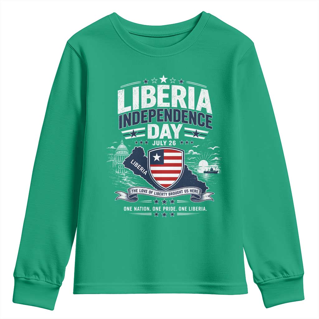 Liberia Independence Day July 26 Patriotic Pride Youth Sweatshirt