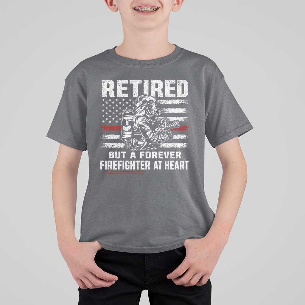 Retired Firefighter T Shirt For Kid Fireman Pride 911 Rescue Retirement Gift