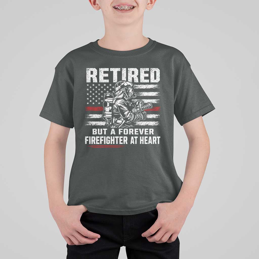 Retired Firefighter T Shirt For Kid Fireman Pride 911 Rescue Retirement Gift