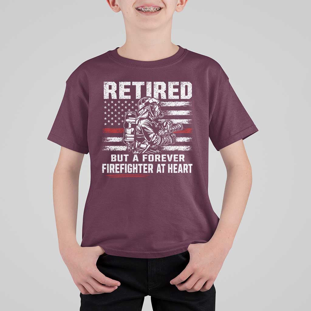 Retired Firefighter T Shirt For Kid Fireman Pride 911 Rescue Retirement Gift