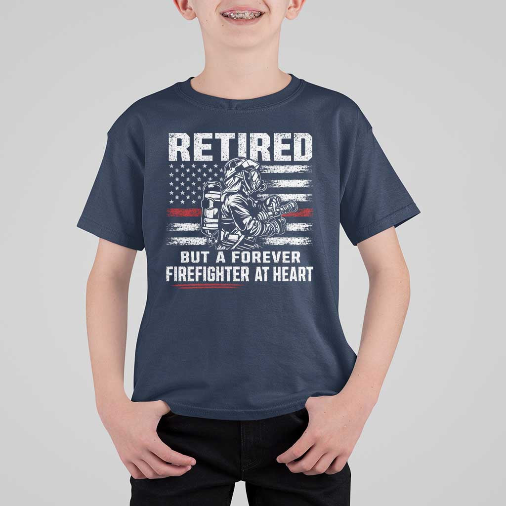 Retired Firefighter T Shirt For Kid Fireman Pride 911 Rescue Retirement Gift