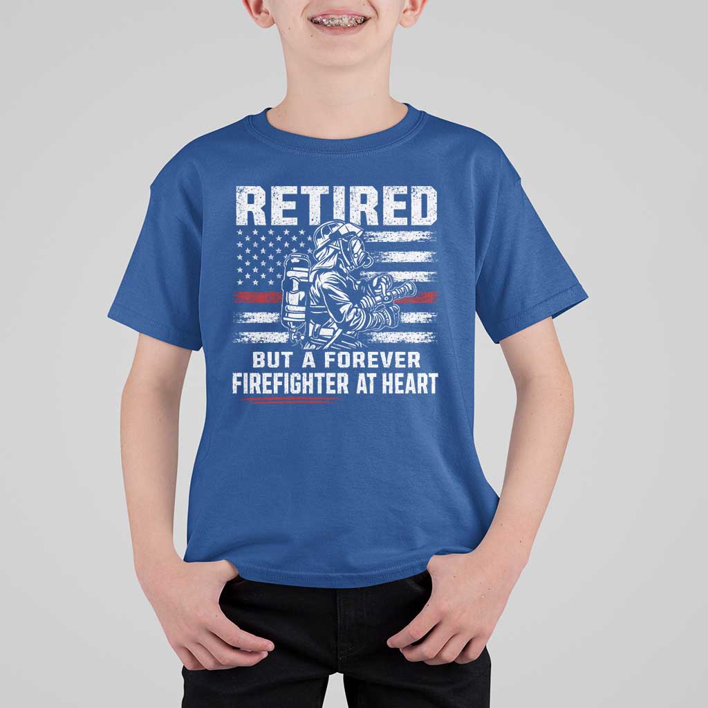 Retired Firefighter T Shirt For Kid Fireman Pride 911 Rescue Retirement Gift
