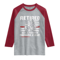 Retired Firefighter Raglan Shirt Fireman Pride 911 Rescue Retirement Gift