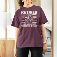 Retired Firefighter T Shirt For Women Fireman Pride 911 Rescue Retirement Gift
