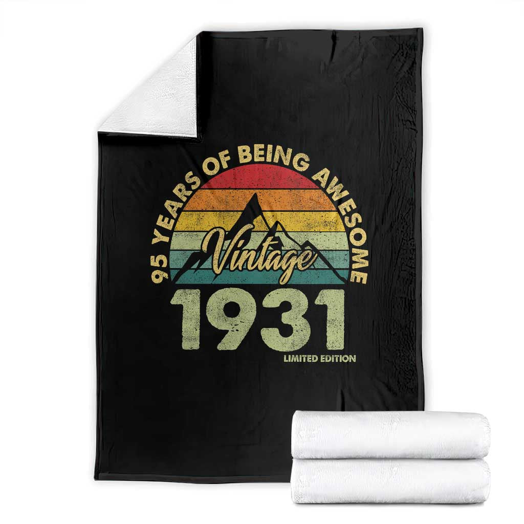 95th Birthday Throw Blanket Vintage 1931 Limited Edition 95 Year Old Gift