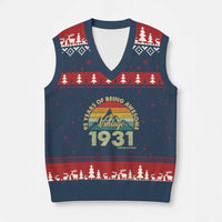 95th Birthday V-Neck Knit Sweater Vest Vintage 1931 Limited Edition 95 Year Old Gift