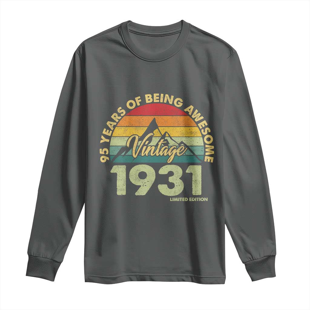 95th Birthday Long Sleeve Shirt Vintage 1931 Limited Edition 95 Year Old Gift