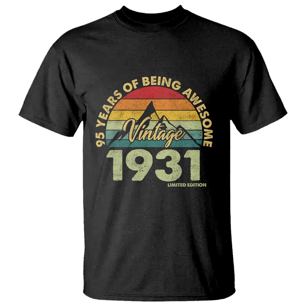 95th Birthday T Shirt Vintage 1931 Limited Edition 95 Year Old Gift