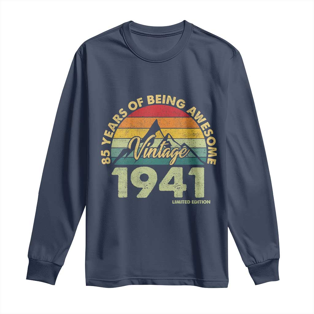 85th Birthday Long Sleeve Shirt Vintage 1941 Limited Edition 85 Year Old Gift