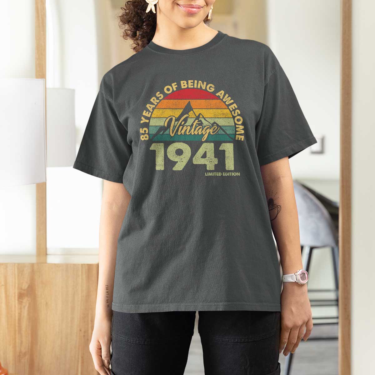 85th Birthday T Shirt For Women Vintage 1941 Limited Edition 85 Year Old Gift