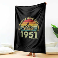 75th Birthday Throw Blanket Vintage 1951 Limited Edition 75 Year Old Gift