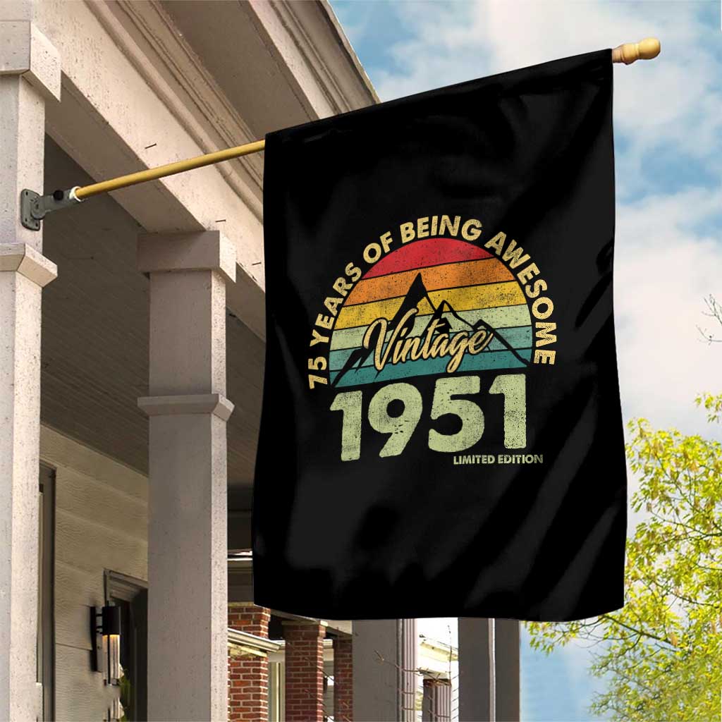 75th Birthday Garden Flag Vintage 1951 Limited Edition 75 Year Old Gift