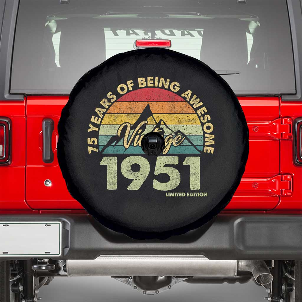 75th Birthday Spare Tire Cover Vintage 1951 Limited Edition 75 Year Old Gift