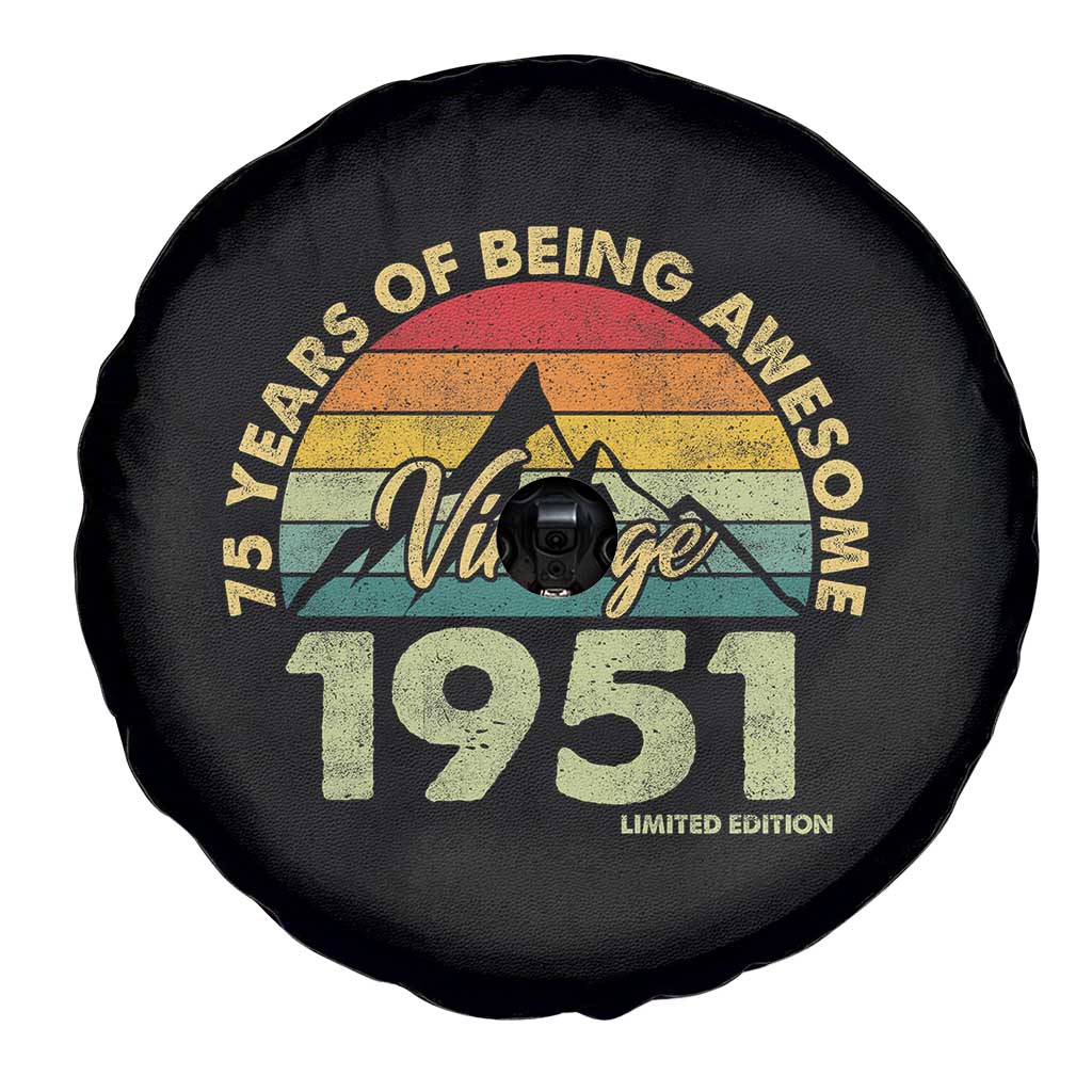 75th Birthday Spare Tire Cover Vintage 1951 Limited Edition 75 Year Old Gift